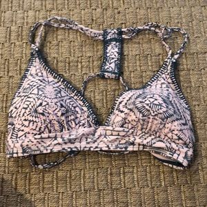 aztec blue and pink bikini top